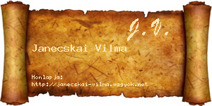 Janecskai Vilma névjegykártya